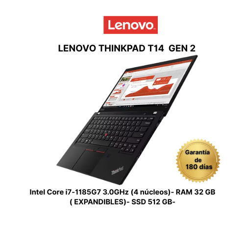 Lenovo ThinkPad T14 Gen 2 | Intel Core i7 11ª Generación | 32GB RAM | 512GB SSD | Pantalla 14" Full HD | Windows 11 Pro