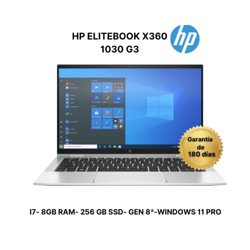 HP ELITEBOOK X360 1030  i7 8ª Gen – 8GB RAM – 512GB SSD -REMANUFACTURADO