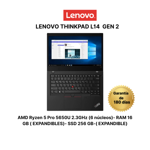 Lenovo ThinkPad L14 (Gen 2) AMD-AMD Ryzen 5 Pro 5650U 2.3GHz (6 núcleos)-16GB RAM-SS256GB