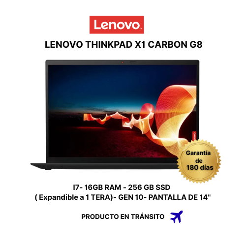 LENOVO THINKPAD X1 CARBON GEN 8  - I7 RAM 16 GB- 256 GB DE SSD GEN 10