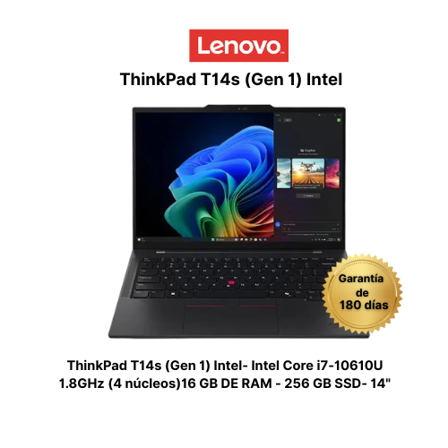 Lenovo ThinkPad T14s (Gen 1) Intel-Intel Core i7-10610U 1.8GHz (4 núcleos)-16GB 512GB