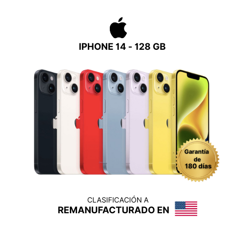 IPHONE 14- 128 GB REMANUFACTURADO EN EE.UU- PRÓXIMAMENTE