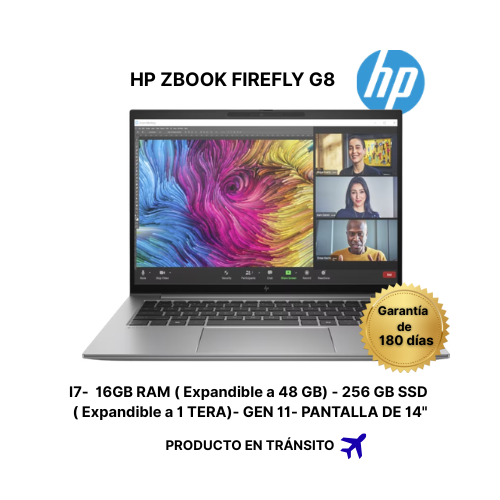 HP ZBOOK  FIREFLY GENERACIÓN 11 - I7 -16 GB RAM ( EXPANDIBLE A 48 GB) 256 GB SSD  ( EXPANDIBLE A 512 GB)WINDOWS 11 PRO- REMANUFACTURADO
