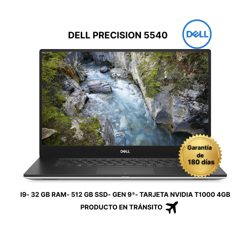 DELL PRECISION NOTEBOOK 5540-32 GB RAM- 512 GB SSD- GEN 9ª- NVIDIA QUADRO T1000 ( 4GB)- PROCESADOR I9