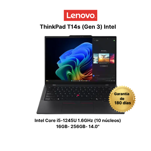Lenovo ThinkPad T14s Gen 3 – Intel Core i5 12ª Gen – 16GB RAM – SSD 256GB – 14"