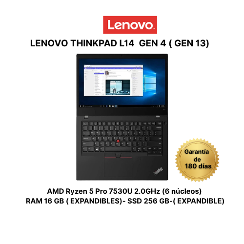 Lenovo ThinkPad L14 Gen 4 AMD – Ryzen 5 PRO – 16GB RAM – SSD 256GB – 14"