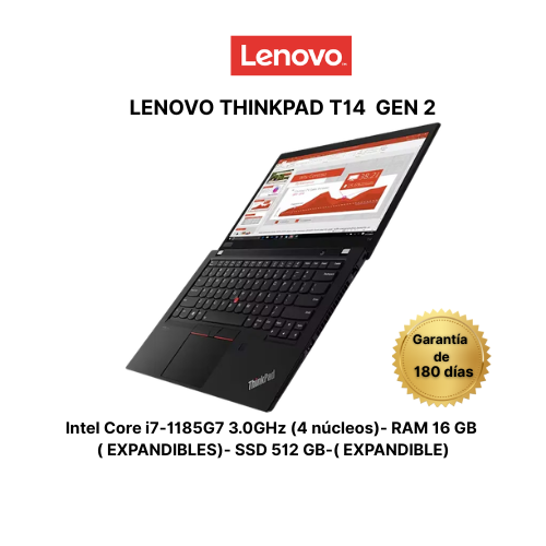 Lenovo ThinkPad T14 Gen 2 | Intel Core i7 11ª Generación | 16 GB RAM | 512GB SSD | Pantalla 14" Full HD | Windows 11 Pro