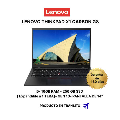 LENOVO THINKPAD X1 CARBON GEN 8  - I5 RAM 16 GB- 256 GB DE SSD GEN 10