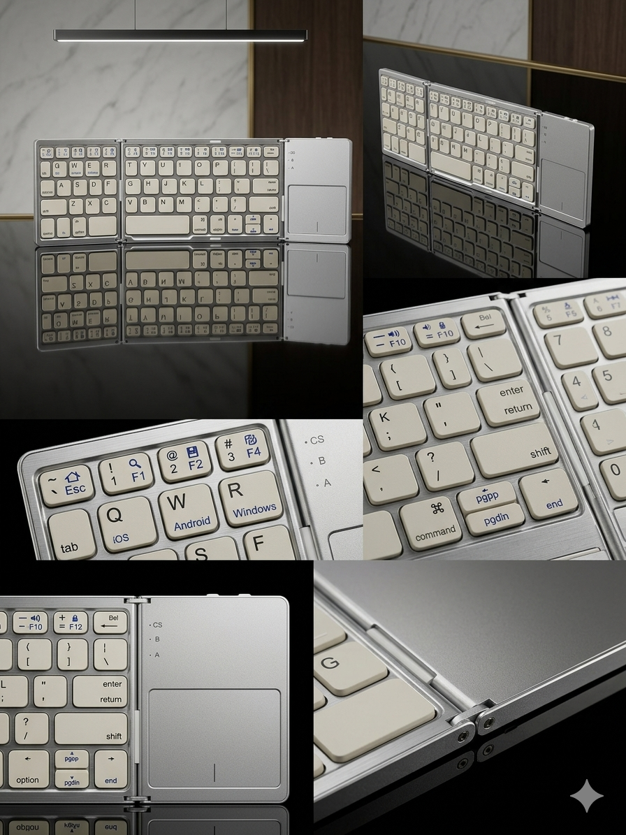 Teclado Bluetooth Plegable con Touchpad
