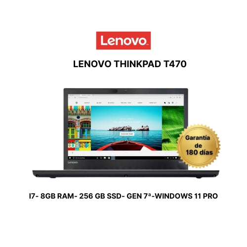 LENOVO THINKPAD 470-I7-GEN 7ª - 8 GB RAM- 256 GB SSD- REMANUFACTURADO